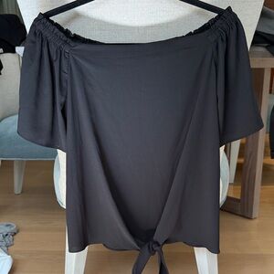 Naked Zebra Black Off-Shoulder Blouse